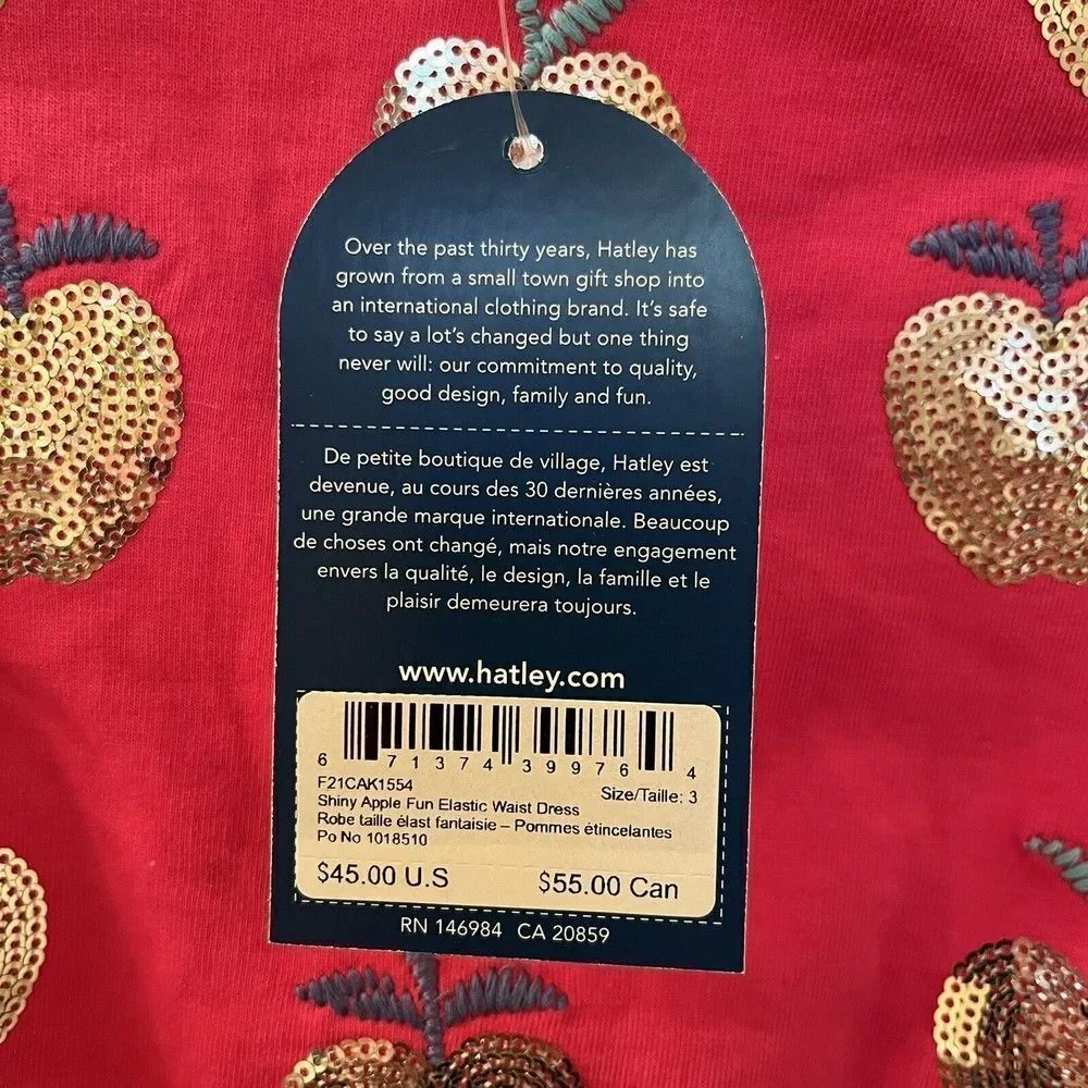 Hatley Shiny Apple Fun Elastic Waist Dress Pink Plaid Skirt Girls Size 3 NWT